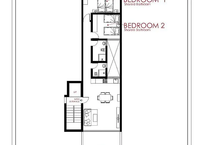 F12 2, Private Two Single Beds Privated Bathroom In Shared Flat Msida